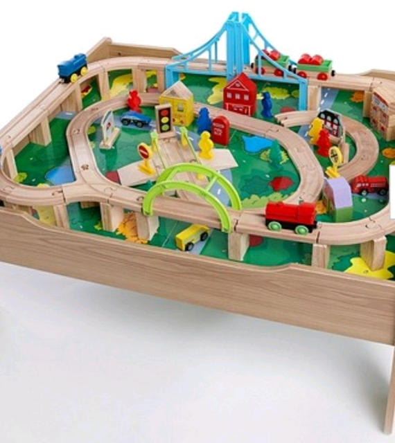 reversible city and train table set